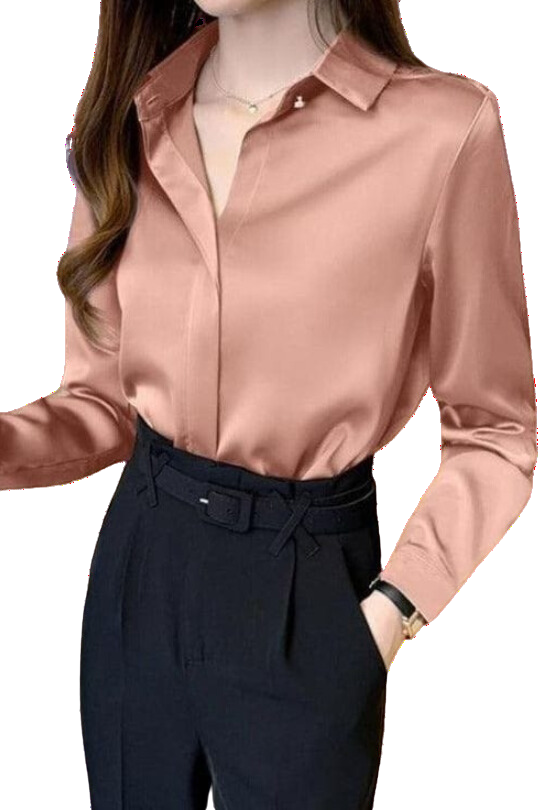 Camisa Seda Italiana Rosa