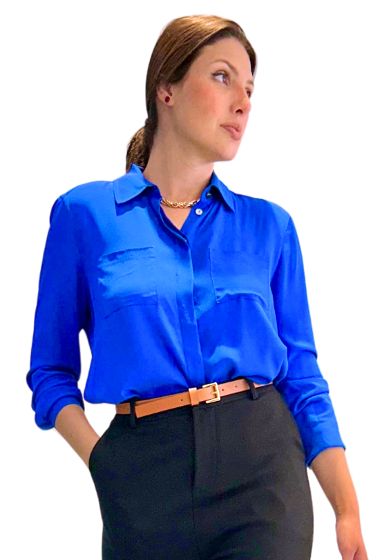 Camisa Azulão Crepe – MAX MARA